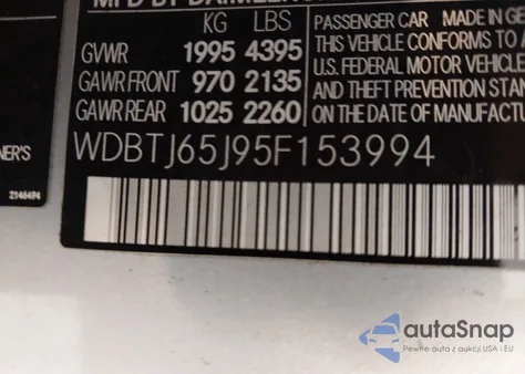2005 Mercedes-Benz Clk 320 from USA, damaged, VIN WDBTJ65J95F153994